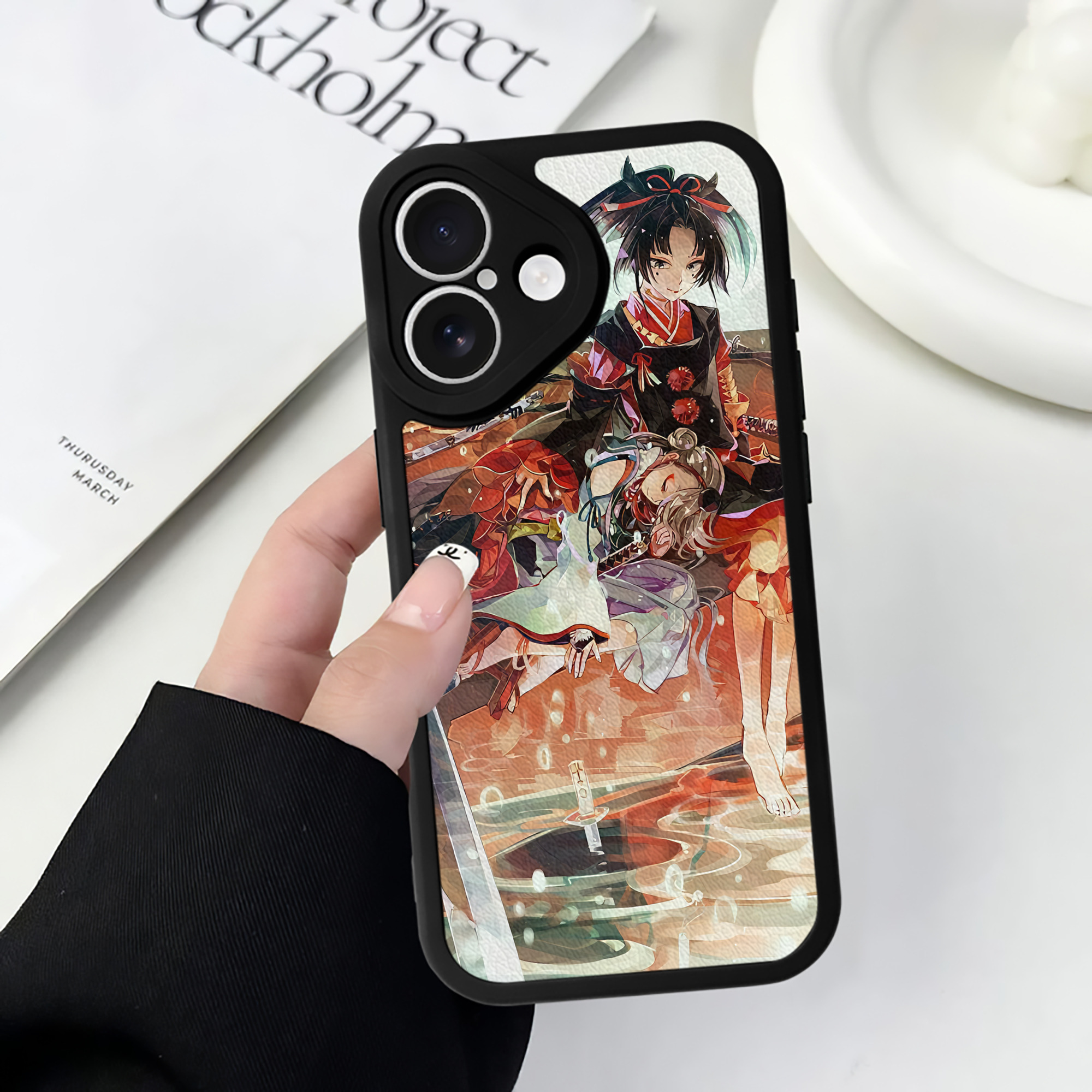 （画像用） 刀剣乱舞 Touken Ranbu 【iPhone 16シリーズ対応】シリコンスマホケース（レザー調） 材質：シリコン